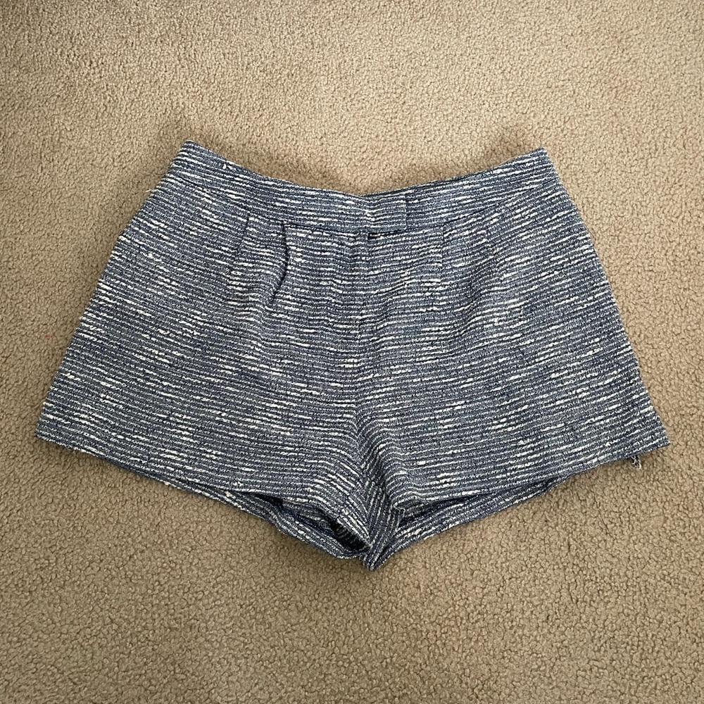 Nordstrom 1.State Blue and White Tweed Shorts Sz 6